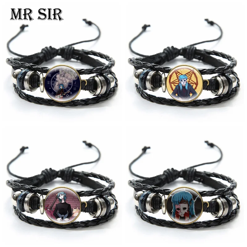 Sally Face Game Bracelet Cartoon Figure Glass Cabochon Snap Button Bangle Punk Braided Fashion Men Women Leather Bracelets Gifts
Sally Face Game Bracelet Cartoon Figure Glass Cabochon Snap Button Bangle Punk Braided Fashion Men Women Leather Bracelets Gifts