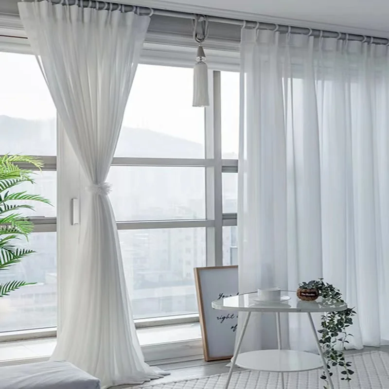 White Sheer Curtains for Living Room Tulle Voile Curtain for Bedroom Door Window Panel screen floating Grommet Hook
White Sheer Curtains for Living Room Tulle Voile Curtain for Bedroom Door Window Panel screen floating Grommet Hook