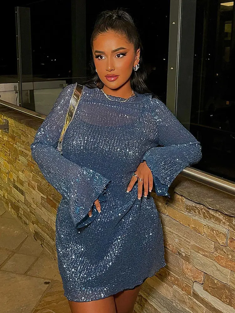 Прозрачные мини-платья с расклешенными рукавами и блестками, модные халаты с круглым вырезом и длинным рукавом, повседневные женские блестящие рождественские платья
Прозрачные мини-платья с расклешенными рукавами и блестками, модные халаты с круглым вырезом и длинным рукавом, повседневные женские блестящие рождественские платья