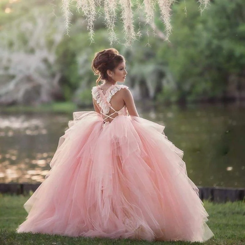 Pink Flower Girl Dresses for Wedding Layered Tulle Floral Lace Kids Party Gown Pageant Dresses for Girls
Pink Flower Girl Dresses for Wedding Layered Tulle Floral Lace Kids Party Gown Pageant Dresses for Girls