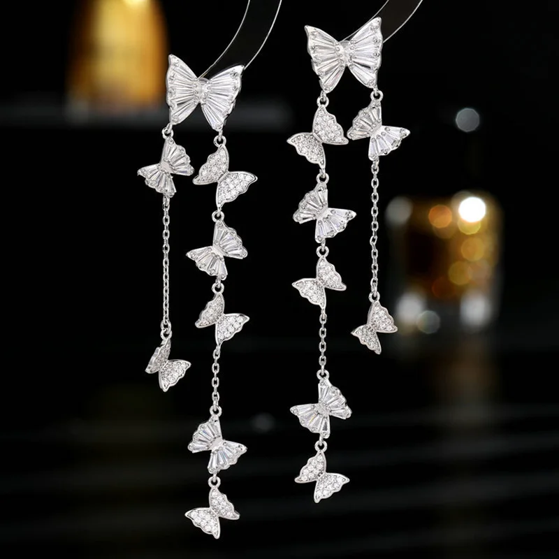 High Quality 925 Sterling Silver Long Tassel Flying Butterfly Earrings For Women Fashion Jewelry LE129
High Quality 925 Sterling Silver Long Tassel Flying Butterfly Earrings For Women Fashion Jewelry LE129