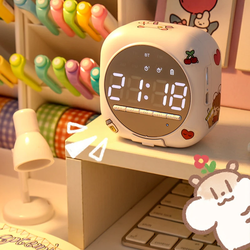 Mini Bluetooth Alarm Clock Speaker High Volume Outdoor Subwoofer Cute Cartoon Girl Sense Multifunctional Clock Small Sound
Mini Bluetooth Alarm Clock Speaker High Volume Outdoor Subwoofer Cute Cartoon Girl Sense Multifunctional Clock Small Sound