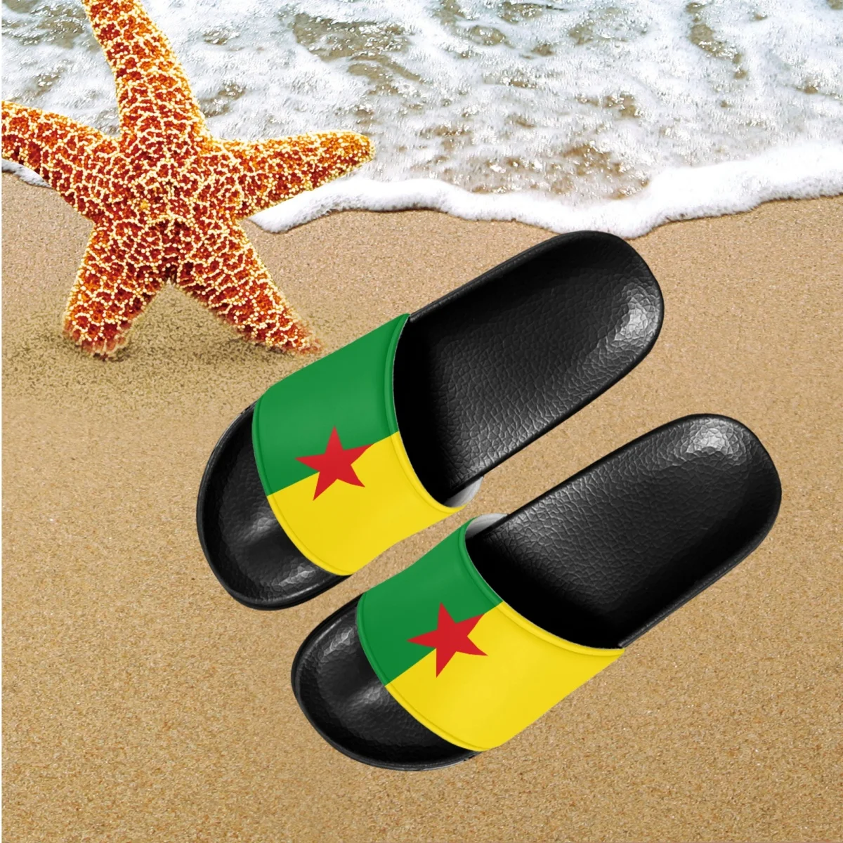 Сланцы женские для дома и ванной, Нескользящие пляжные шлепанцы с французским флагом гианы, плоская подошва, повседневные уличные тапочки для молодых девушек
Сланцы женские для дома и ванной, Нескользящие пляжные шлепанцы с французским флагом гианы, плоская подошва, повседневные уличные тапочки для молодых девушек