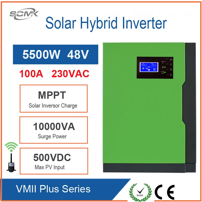 Гибридный инвертор SCMK 5500 Вт Инвертор солнечной установки Pure Sine Wave Homage высокого качества для бытовой техники
Гибридный инвертор SCMK 5500 Вт Инвертор солнечной установки Pure Sine Wave Homage высокого качества для бытовой техники