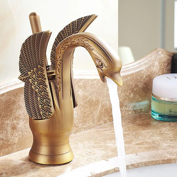 Antique Brass Carved Art Animal Swan Style Bathroom Sink Basin Mixer Tap Faucet One Hole Single Handle mnf177
Antique Brass Carved Art Animal Swan Style Bathroom Sink Basin Mixer Tap Faucet One Hole Single Handle mnf177