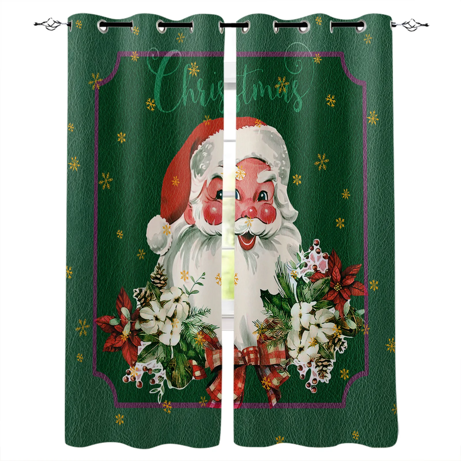 Рождественские шторы на окна с Санта Клаусом, снежинками для гостиной, роскошные декоративные шторы для спальни, занавески для кухни и балкона
Рождественские шторы на окна с Санта Клаусом, снежинками для гостиной, роскошные декоративные шторы для спальни, занавески для кухни и балкона