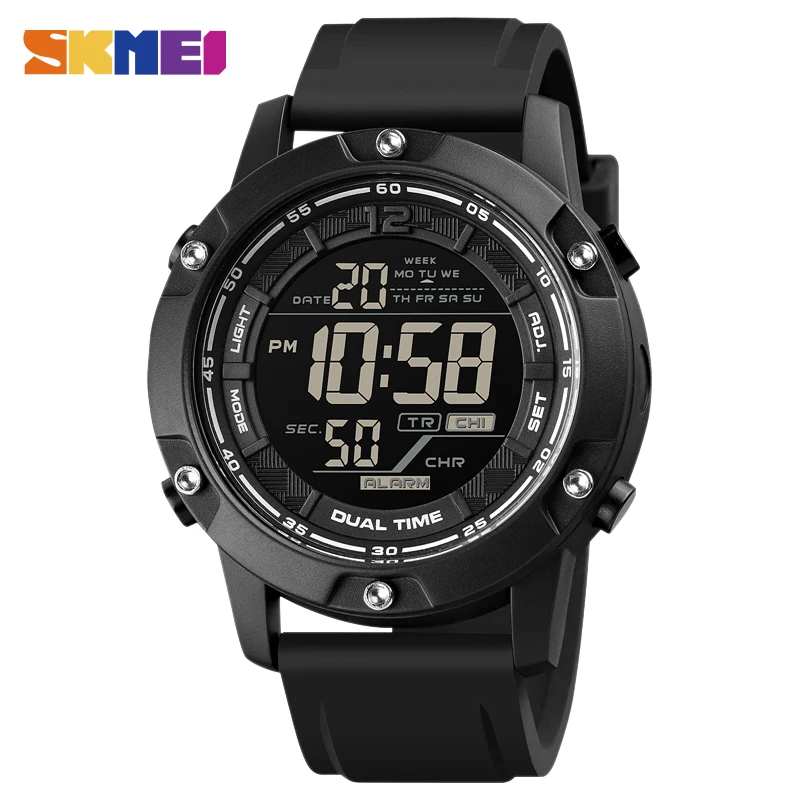 

SKMEI 10Bar Waterproof Swimming Sport Watches Mens Japan Digital Movement LED Light Countdown Wristwatch Clock relogio masculino