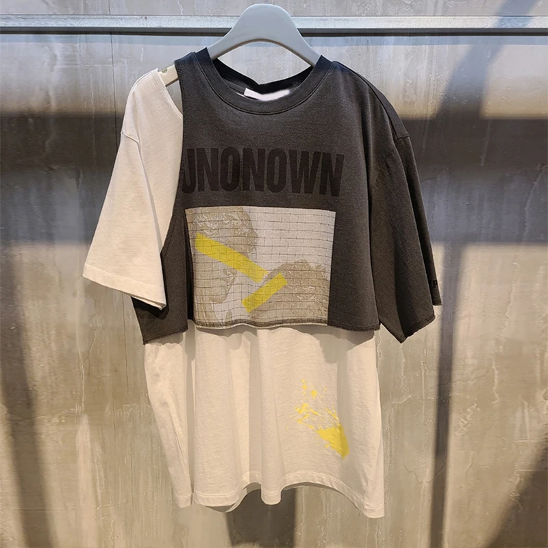 2021 Summer New Fashion Round Neck T-shirt Strapless Color Matching Fake Two-piece Letter Short-sleeved Female Tide Tshirts
2021 Summer New Fashion Round Neck T-shirt Strapless Color Matching Fake Two-piece Letter Short-sleeved Female Tide Tshirts