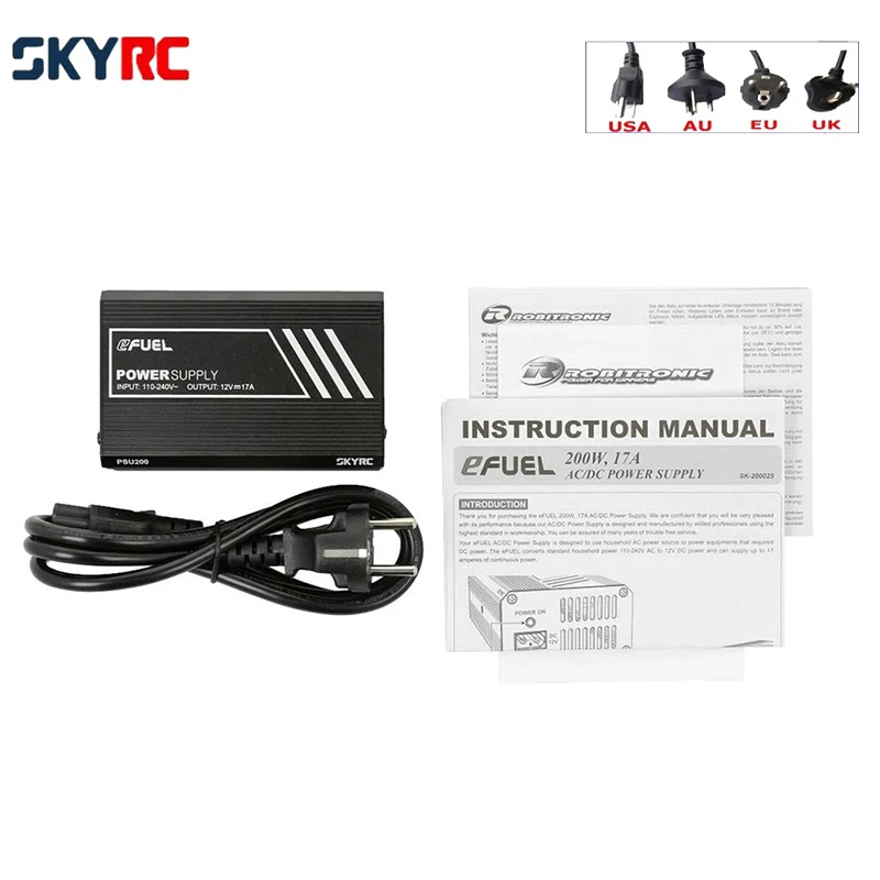 SKYRC EFUEL PSU200 200W 17A Power Supply Adapter for SKYRC B6 Lite B6 Nano Charger RC FPV Racing Drone Quadcopter RC Parts
SKYRC EFUEL PSU200 200W 17A Power Supply Adapter for SKYRC B6 Lite B6 Nano Charger RC FPV Racing Drone Quadcopter RC Parts