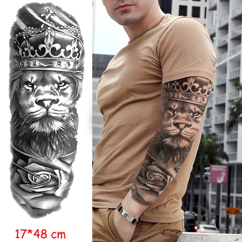Waterproof Temporary Tattoo Sticker Full Arm Large King Kong crown Rose flower Tatoo Stickers Flash Fake Tattoos for Man Woman
Waterproof Temporary Tattoo Sticker Full Arm Large King Kong crown Rose flower Tatoo Stickers Flash Fake Tattoos for Man Woman