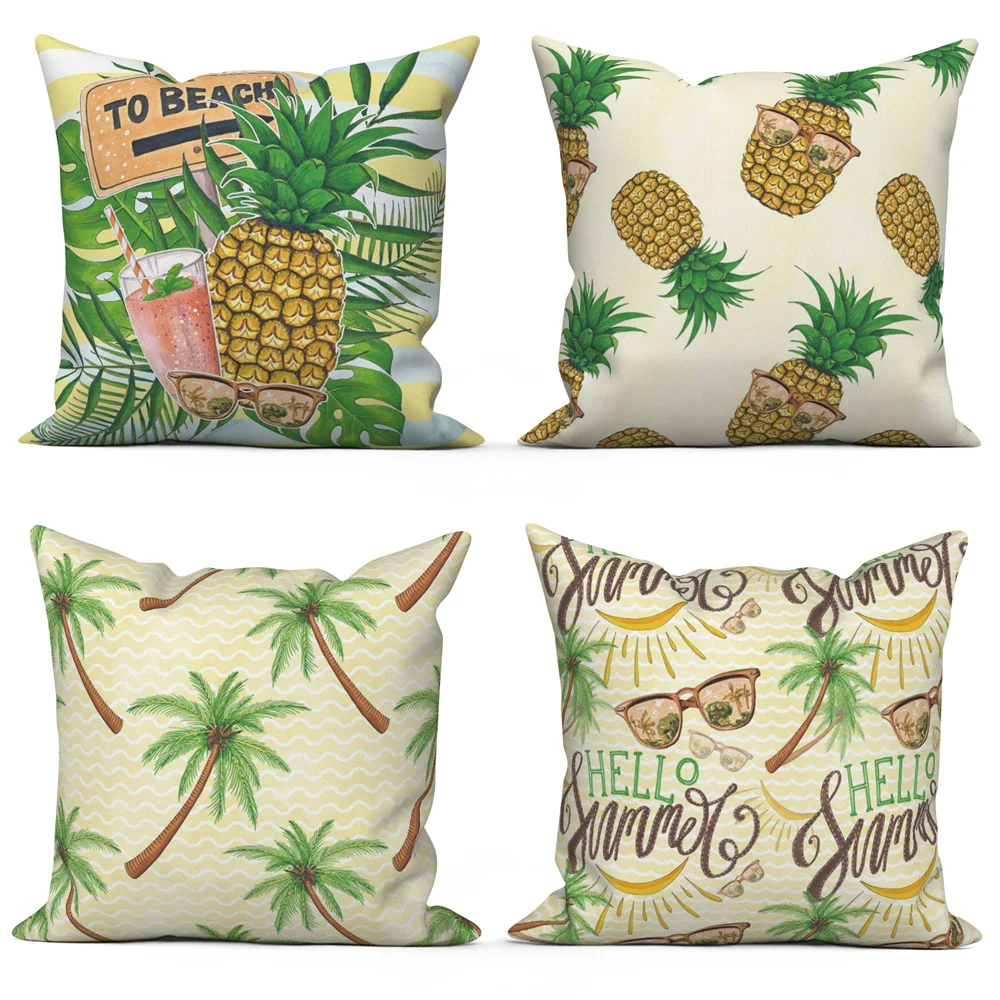 

Summer Fruit Plant Scenic Pillowcase Polyester Sofa Throw Pillow Decorative Cushion Cover Home Bed Car Decor Couch Cojines