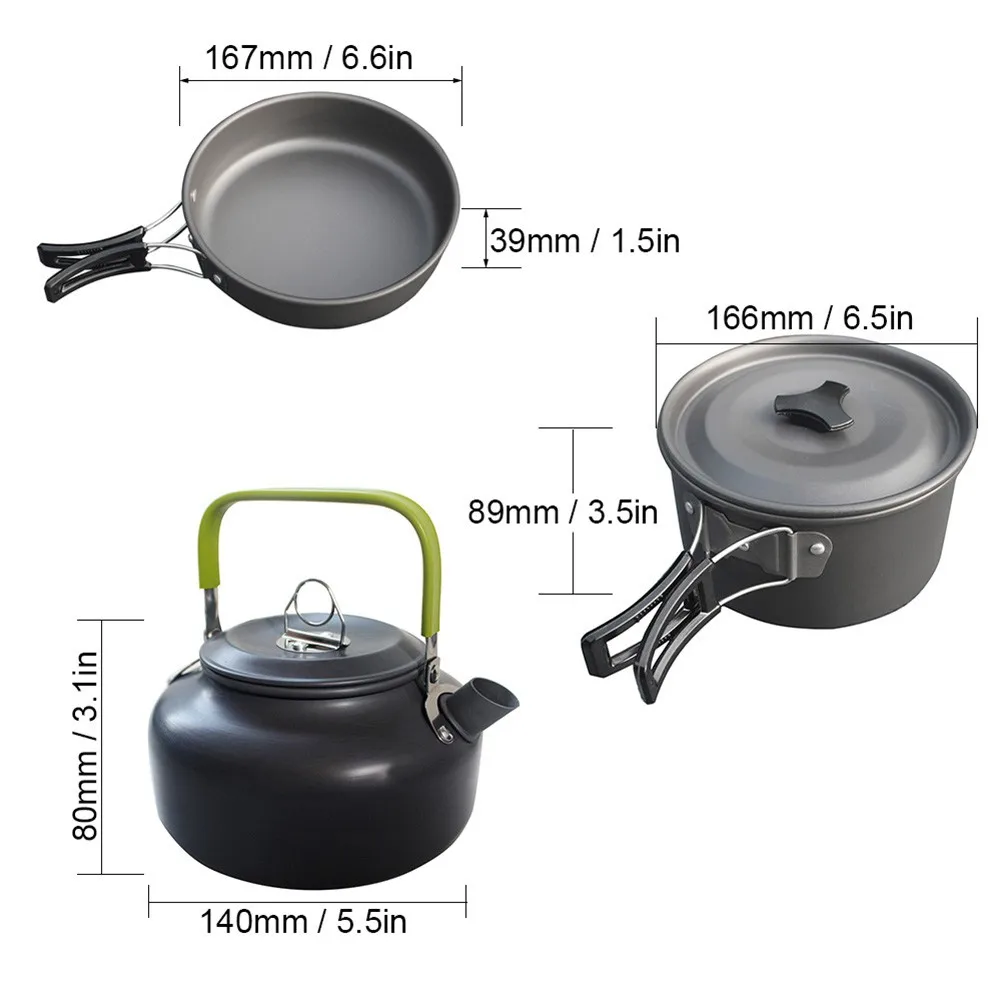 10PCS Portable Camping Supplies Cooking UtensilsCamping Cooking Camping EquipmentCookware Set Picnic Cooking Pots Pans Kettle
10PCS Portable Camping Supplies Cooking UtensilsCamping Cooking Camping EquipmentCookware Set Picnic Cooking Pots Pans Kettle