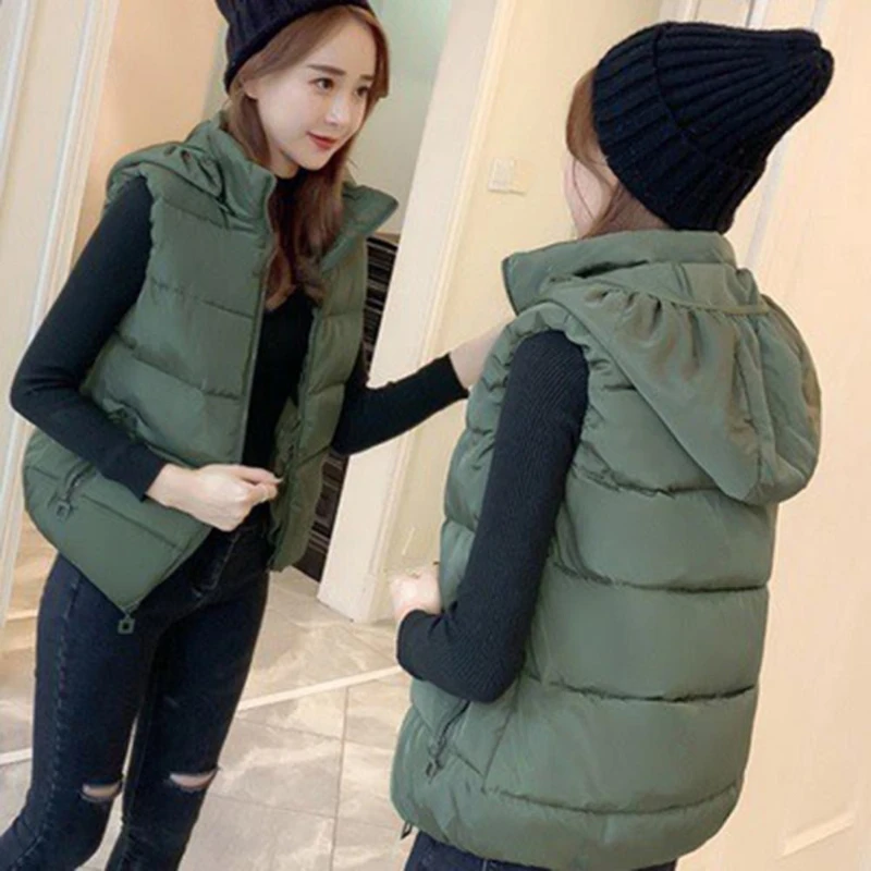 Women Hooded Vest Detachable Hat Zipper Vest Coat Solid Color Thicken Pockets Warm Vest Casual Sleeveless Autumn Jacket
Women Hooded Vest Detachable Hat Zipper Vest Coat Solid Color Thicken Pockets Warm Vest Casual Sleeveless Autumn Jacket