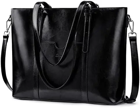 

Женская сумка-тоут из натуральной кожи для ноутбука, Офисные Сумки через плечо, портфель, портфель для компьютера 15,6 дюйма, рабочий портмоне