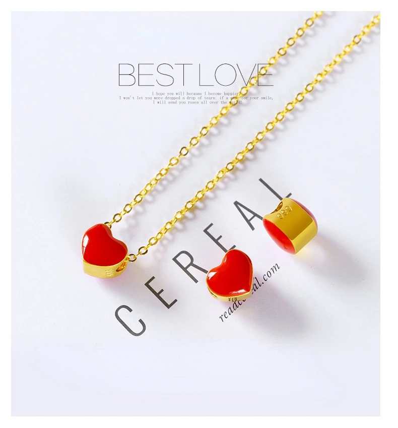 Simple 24k Gold Plated Red Heart Necklace for women Fashion Pendant Clavicle Chain not fade Memorial Day High Jewelry Gifts
Simple 24k Gold Plated Red Heart Necklace for women Fashion Pendant Clavicle Chain not fade Memorial Day High Jewelry Gifts