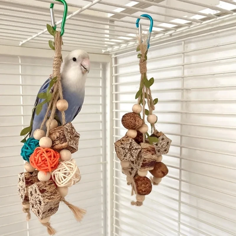 

Colorful Hanging Parrot Bird Molar Toy Articles Parrot Bite Pet Bird Toy for Parrot Training Bird Swing Biting Toy