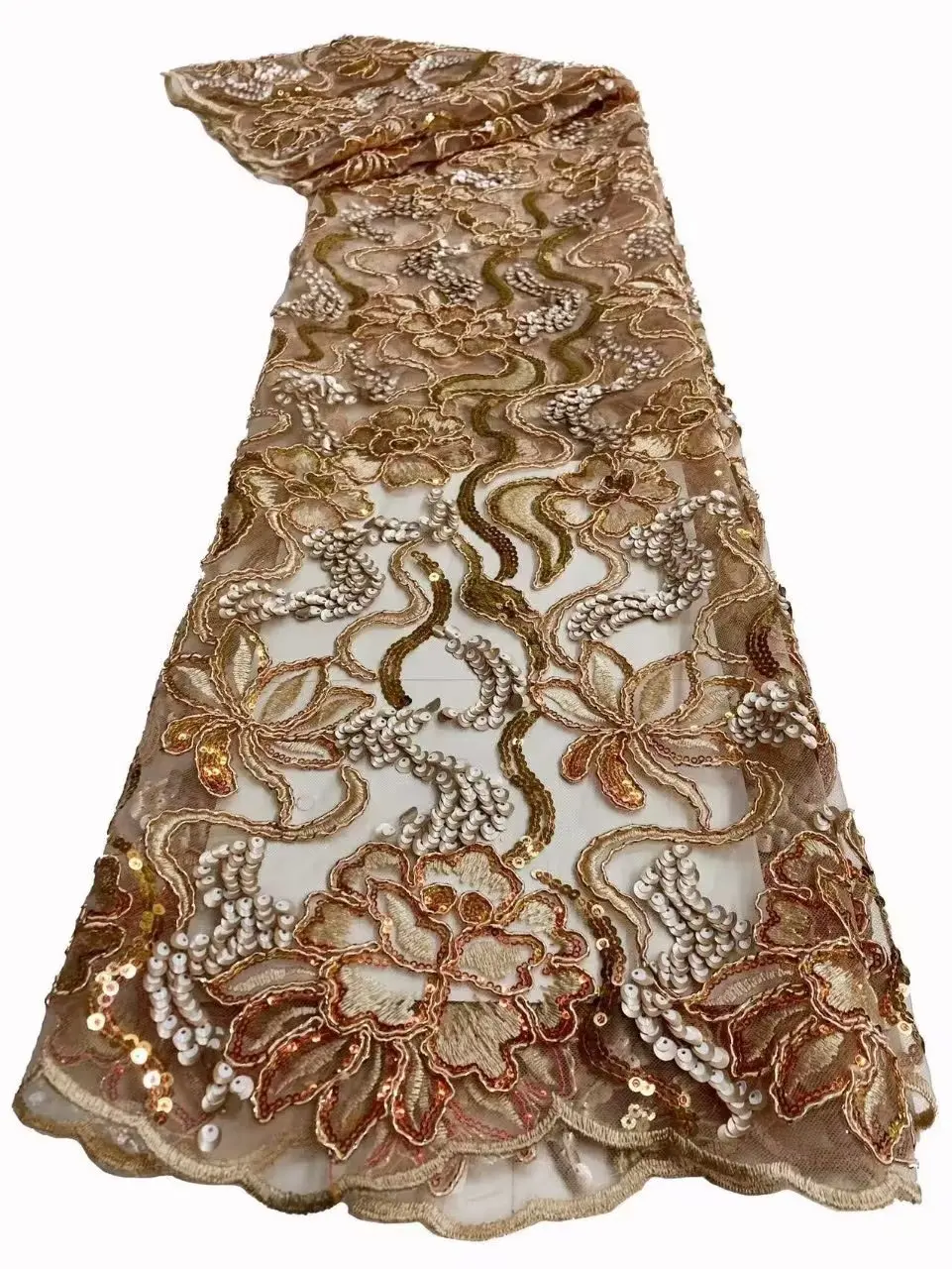 Lace African Net Lace Fabric With Sequins African Lace Fabric 5Yards Nigerian French Tulle Lace Fabric For Wedding DPQ1-19
Lace African Net Lace Fabric With Sequins African Lace Fabric 5Yards Nigerian French Tulle Lace Fabric For Wedding DPQ1-19