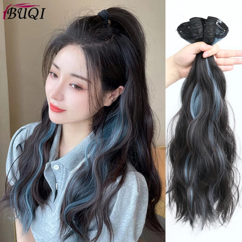 

Women's highlight V-Shaped Long Hair Extension Synthetic Wig Layered Hair Extension Hair Pad Fluffy Top Increase Hair Volume