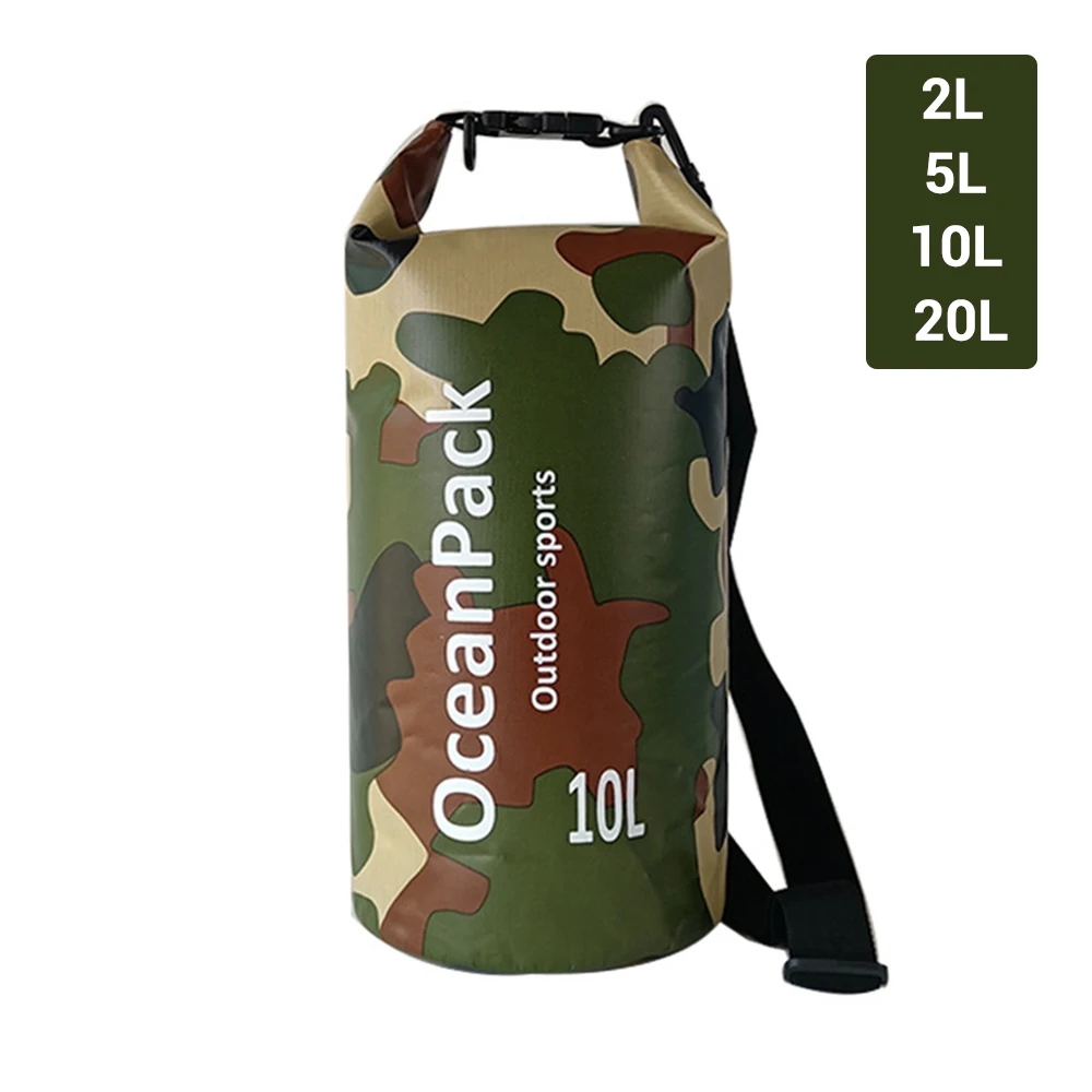 

2/5/10/20L Diving Bag Waterproof Camouflage Swimming Bag Beach Rafting Bag Boating Kayaking Travel Storage Dry Bag