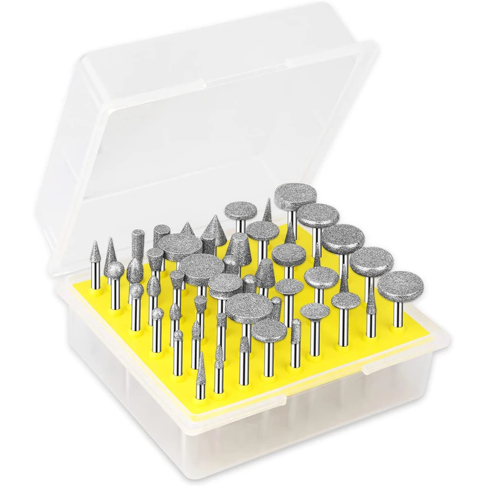 50 Pcs Diamond Grinding Head Burring Carving Polishing Bit For Jewelry Glass Carving Electrical Grinder Polisher Accessories
50 Pcs Diamond Grinding Head Burring Carving Polishing Bit For Jewelry Glass Carving Electrical Grinder Polisher Accessories