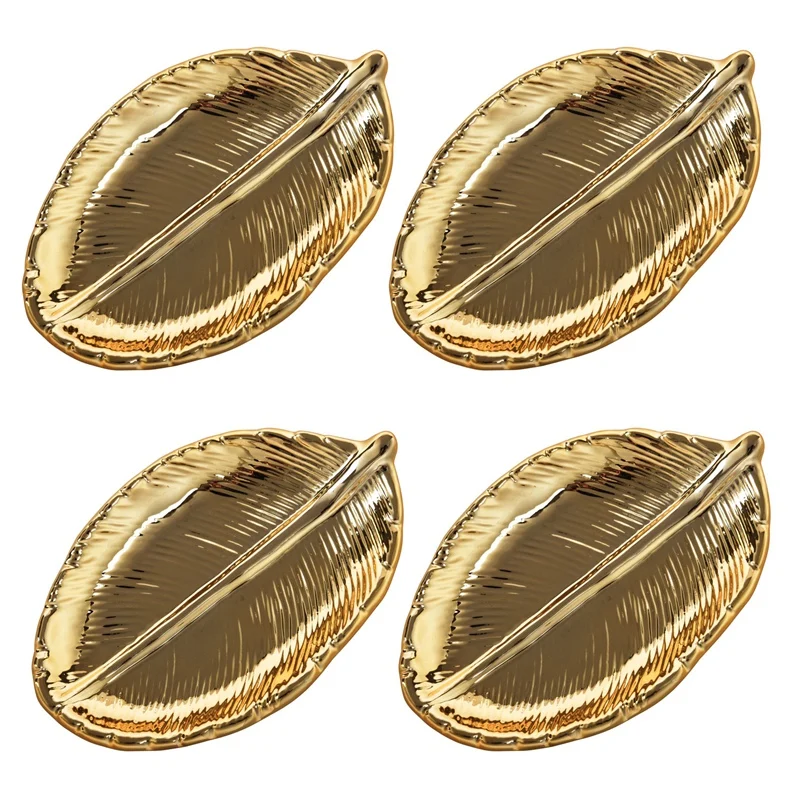 4X Decorative Gold Leaf Ceramic Plate Dish Porcelain Candy Trinket Dish Jewelry Fruit Serving Tray Crockery Tableware
4X Decorative Gold Leaf Ceramic Plate Dish Porcelain Candy Trinket Dish Jewelry Fruit Serving Tray Crockery Tableware