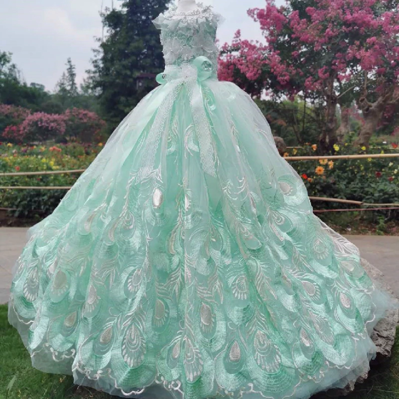 Dog Dress Handmade 2022 Lace Dresses High-end Green Peacock Trailing Princess Wedding Dresses Dogs Skirt Photography Long Skirt
Dog Dress Handmade 2022 Lace Dresses High-end Green Peacock Trailing Princess Wedding Dresses Dogs Skirt Photography Long Skirt