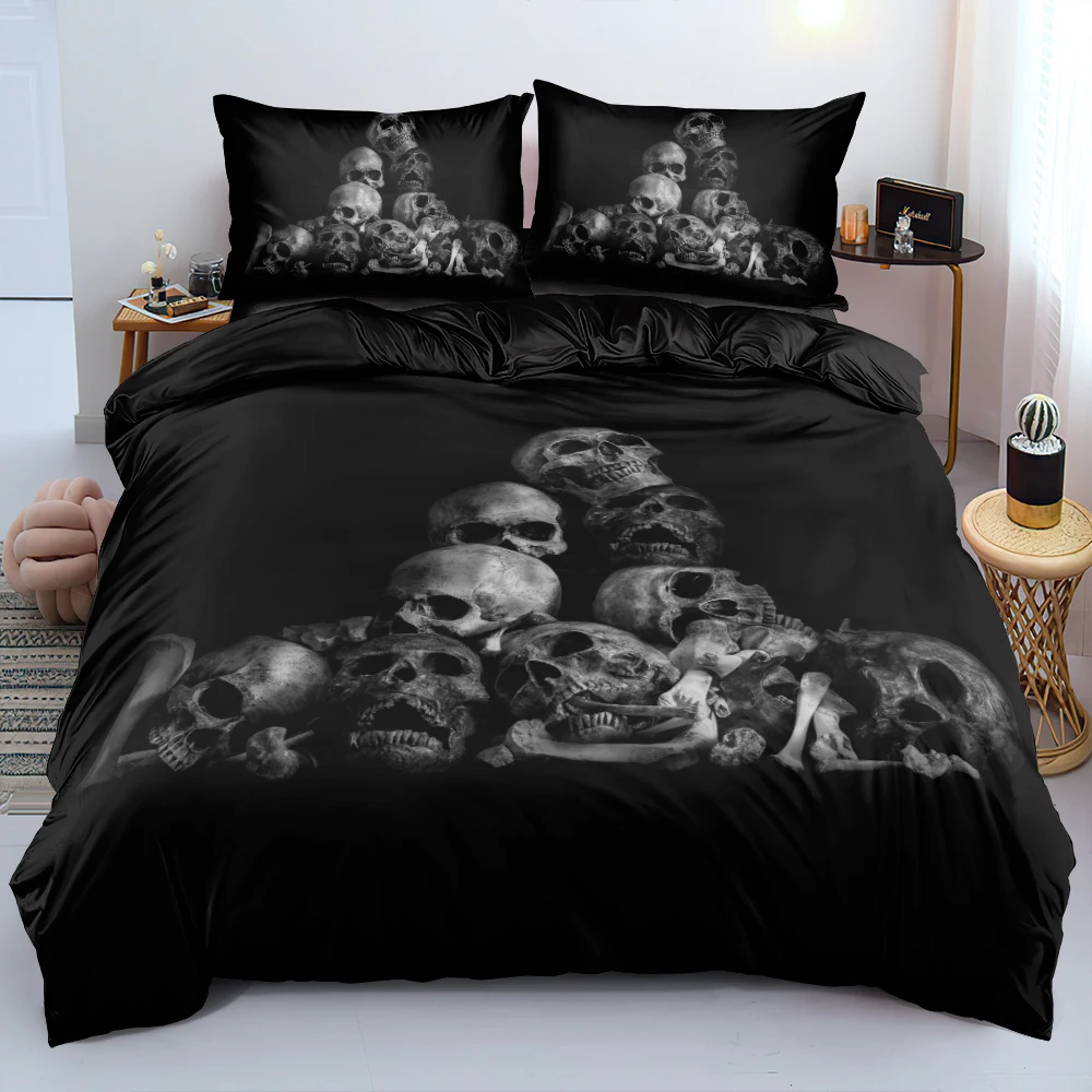3D Design Custom Duvet Cover Sets Black Skull Horror Bedding Set Boy Quilt Shell Queen King Twin Double Size Soft Bed Linen Sets
3D Design Custom Duvet Cover Sets Black Skull Horror Bedding Set Boy Quilt Shell Queen King Twin Double Size Soft Bed Linen Sets