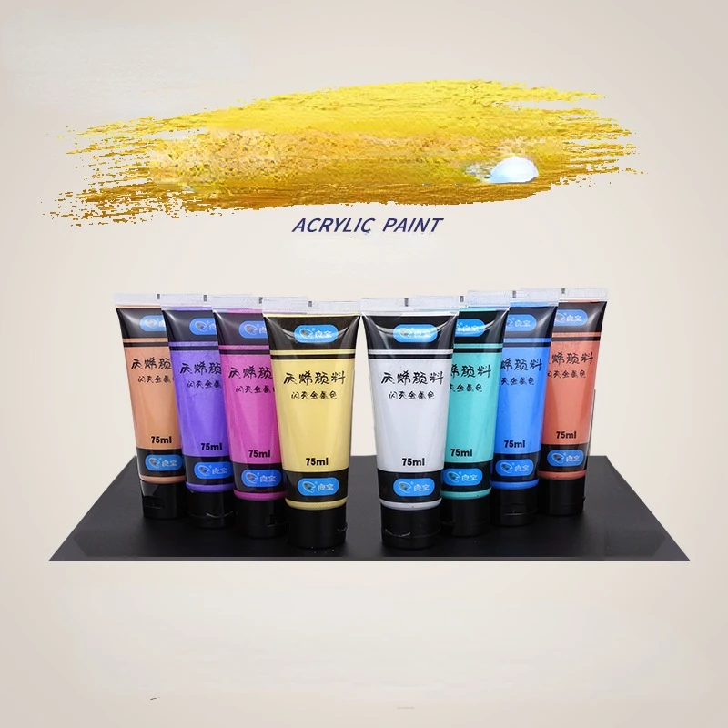 Acrylic Paint 75ml Metallic 8 Colors Set Gold Silver Bronze Antique Mural Painted DIY Waterproof Art School Supplies
Acrylic Paint 75ml Metallic 8 Colors Set Gold Silver Bronze Antique Mural Painted DIY Waterproof Art School Supplies