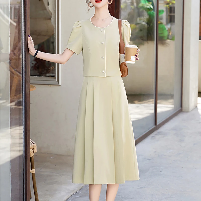 Womens Small Short Sleeve Coats Two Piece Sets Summer Casual Office Ladies Elegant Jackets Suits And A-Line Midi Skirt Chic Sets
Womens Small Short Sleeve Coats Two Piece Sets Summer Casual Office Ladies Elegant Jackets Suits And A-Line Midi Skirt Chic Sets