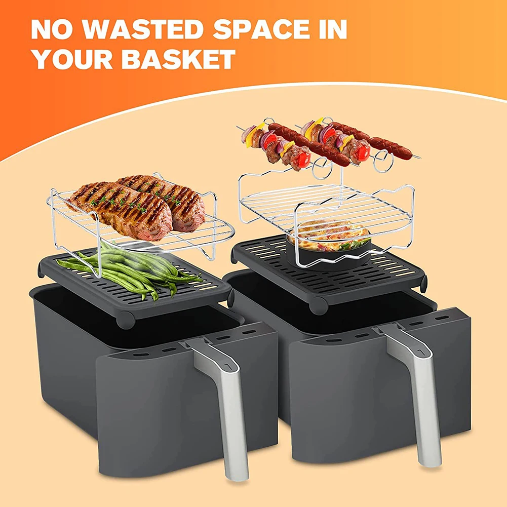 Air Fryer Rack Double Basket Air Fryers Stainless Steel Grill Holder Air Fryer Accessories Cooking Rack Toast Rack For Oven
Air Fryer Rack Double Basket Air Fryers Stainless Steel Grill Holder Air Fryer Accessories Cooking Rack Toast Rack For Oven