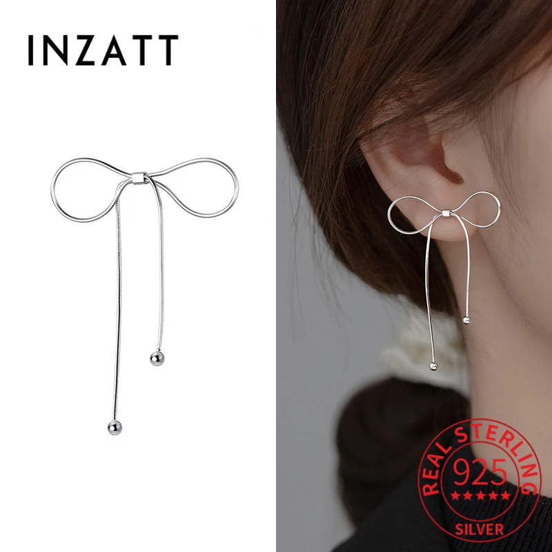 INZATT Real 925 Sterling Silver Bowknot Chain Tassel Bead Stud Earrings For Women Classic Fine Jewelry Minimalist Accessories
INZATT Real 925 Sterling Silver Bowknot Chain Tassel Bead Stud Earrings For Women Classic Fine Jewelry Minimalist Accessories