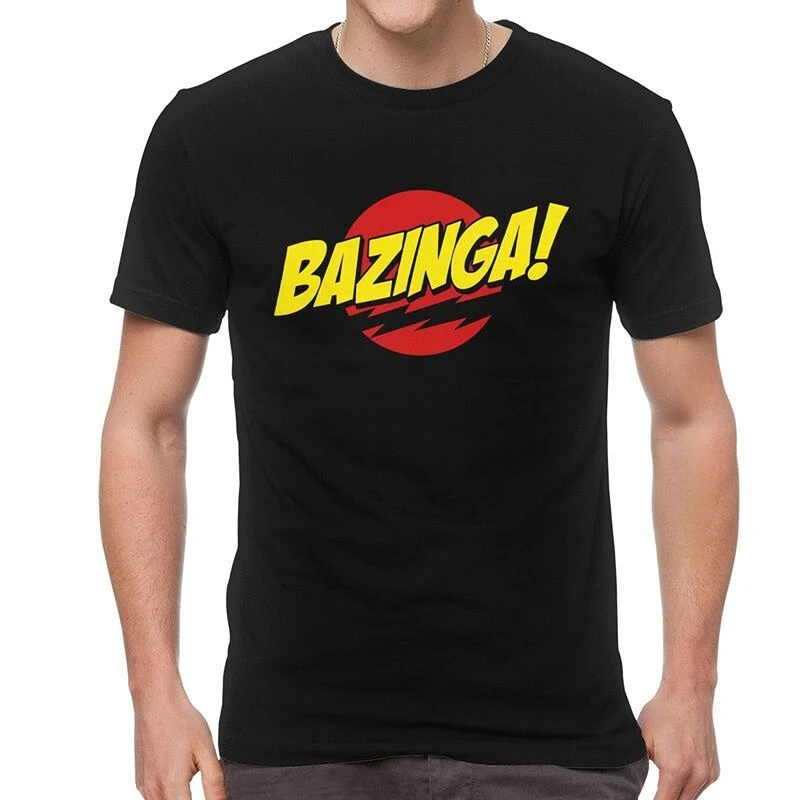 

The Big Bang Theory T Shirts Men's Novelty Tops Bazinga Sheldon Cooper Geek TBBT Tshirt Unique Tee Top dropshipping