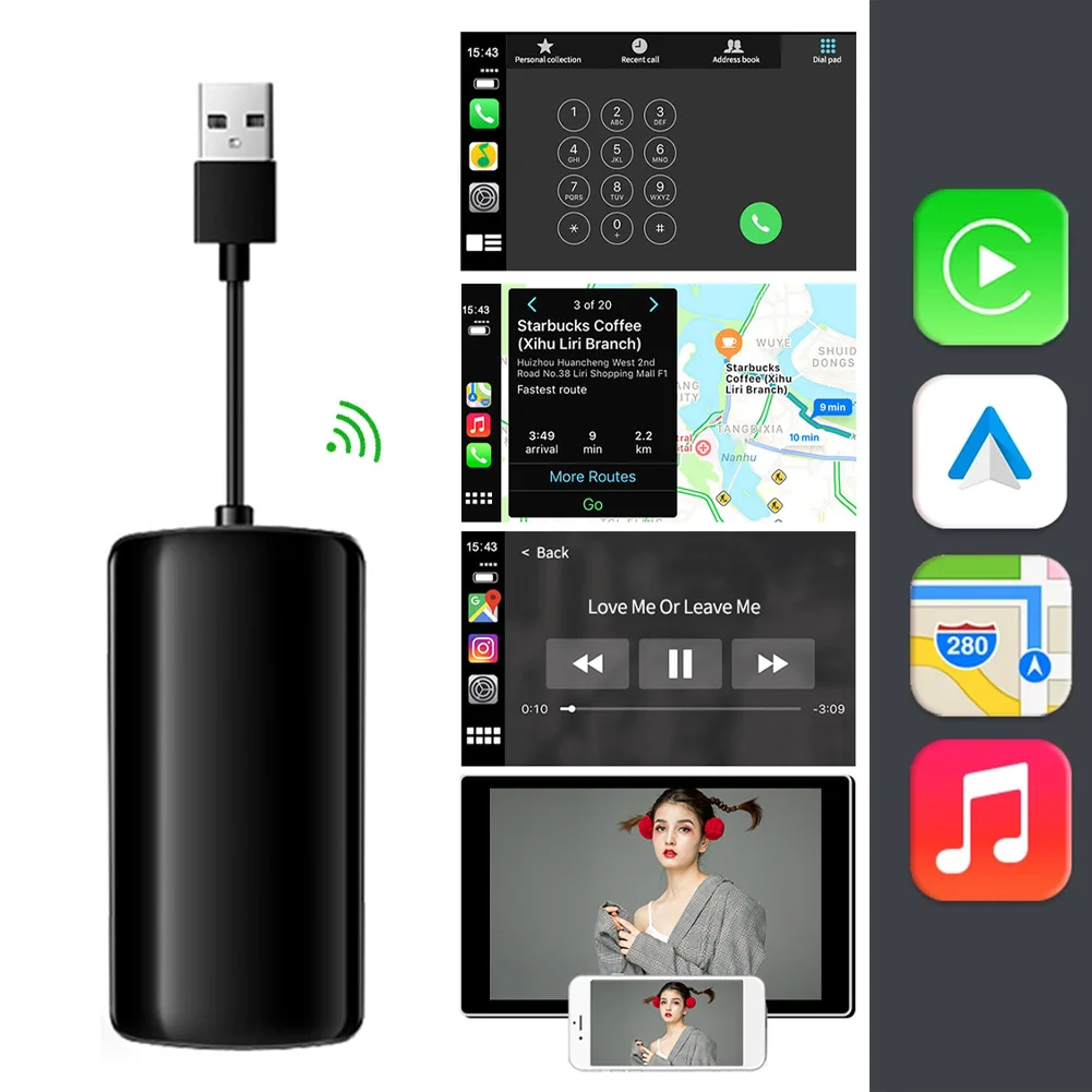 Wireless Dongle Adapter for Carplay Multimedia Player Bluetooth-Compatible Screen Mirroring Adapter for Android Stereo
Wireless Dongle Adapter for Carplay Multimedia Player Bluetooth-Compatible Screen Mirroring Adapter for Android Stereo