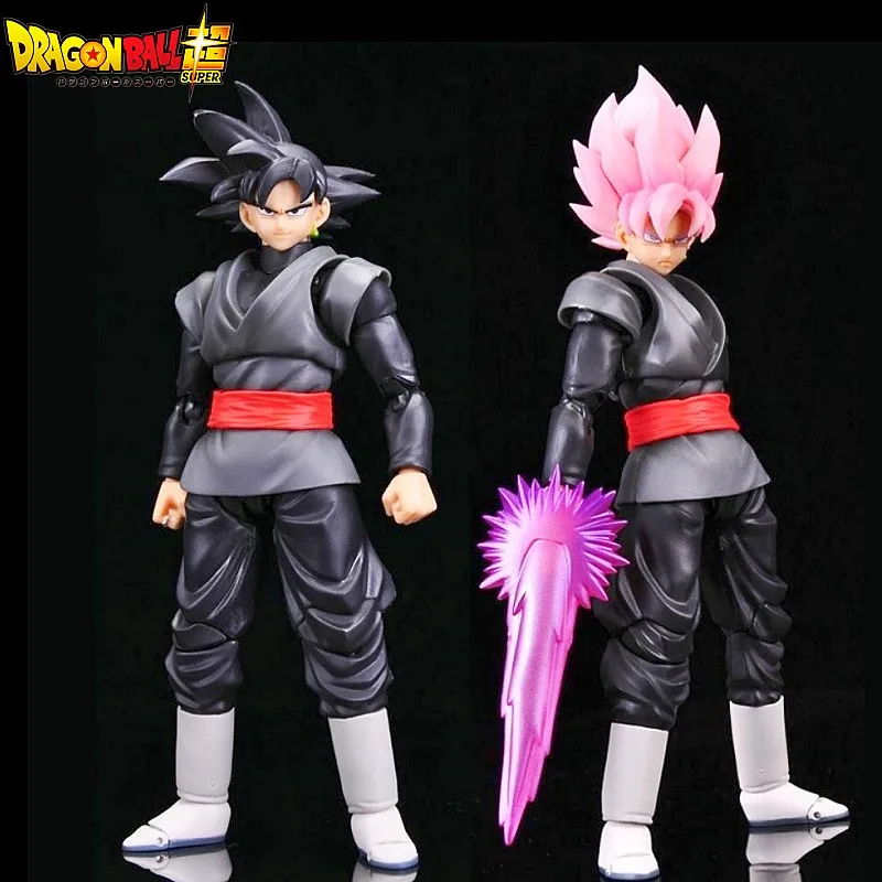 

14cm Dragon Ball Z Goku Shf Super Saiyan Black Zamasu Action Anime Figure Movie Version Dbz With Multiple Accessories Model Toys