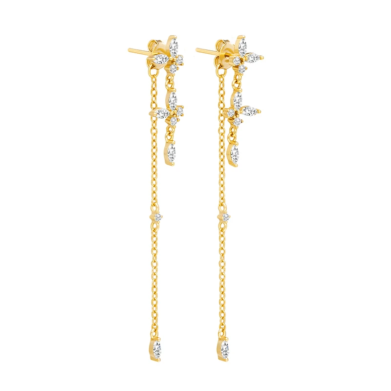 Exquisite White Zircon Long Chain Cute Butterfly Earrings for Women INS Style Gold Color Piercing Earring 2023 Jewelry Wholesale 
Exquisite White Zircon Long Chain Cute Butterfly Earrings for Women INS Style Gold Color Piercing Earring 2023 Jewelry Wholesale