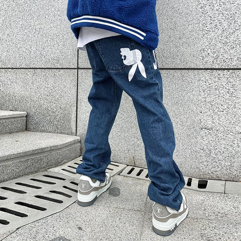 High Street Letter Print Straight Ripped Loose Jeans Pants for Men Washed Harajuku Vibe Style Retro Denim Trousers Oversized
High Street Letter Print Straight Ripped Loose Jeans Pants for Men Washed Harajuku Vibe Style Retro Denim Trousers Oversized