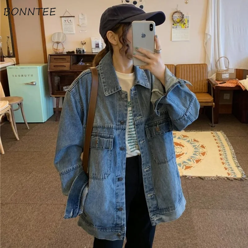 Jackets Women Turn-down Collar Blue Pockets Zipper Trendy Streetwear College Loose Daily All-match Fashion New Design Casual Ins
Jackets Women Turn-down Collar Blue Pockets Zipper Trendy Streetwear College Loose Daily All-match Fashion New Design Casual Ins
