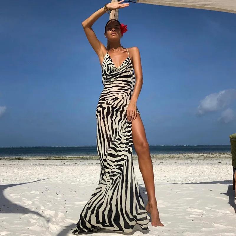 2022 Sexy Spaghetti Strap Side Split Beach Dress Summer Sundress Women Clothes Elegant Zebra Back Open Club Party Dress
2022 Sexy Spaghetti Strap Side Split Beach Dress Summer Sundress Women Clothes Elegant Zebra Back Open Club Party Dress