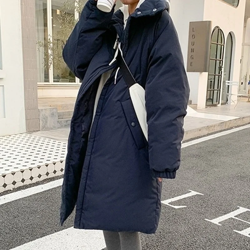 New 2021 Winter Women's Jacket Pocket Stand-up Collar Down Korean Loose Long Over-the-knee Coat To Keep Warm and Thick Long Coat
New 2021 Winter Women's Jacket Pocket Stand-up Collar Down Korean Loose Long Over-the-knee Coat To Keep Warm and Thick Long Coat