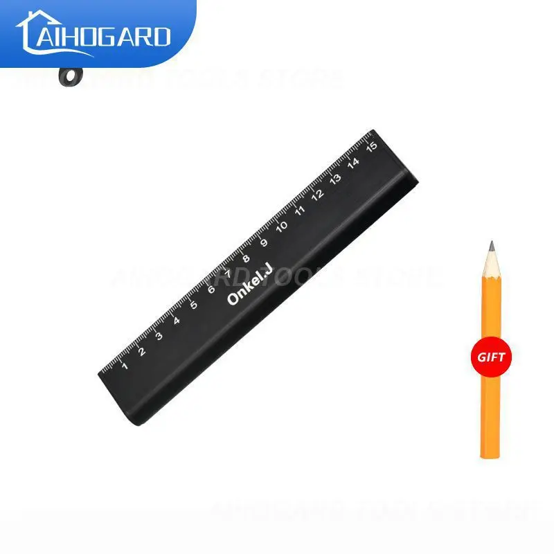 

6/12 Inch Aluminum Measuring Tools Ruler Droplet-shaped Metric/Inch Home Office Painting Mapping Ruler Measurement Tools