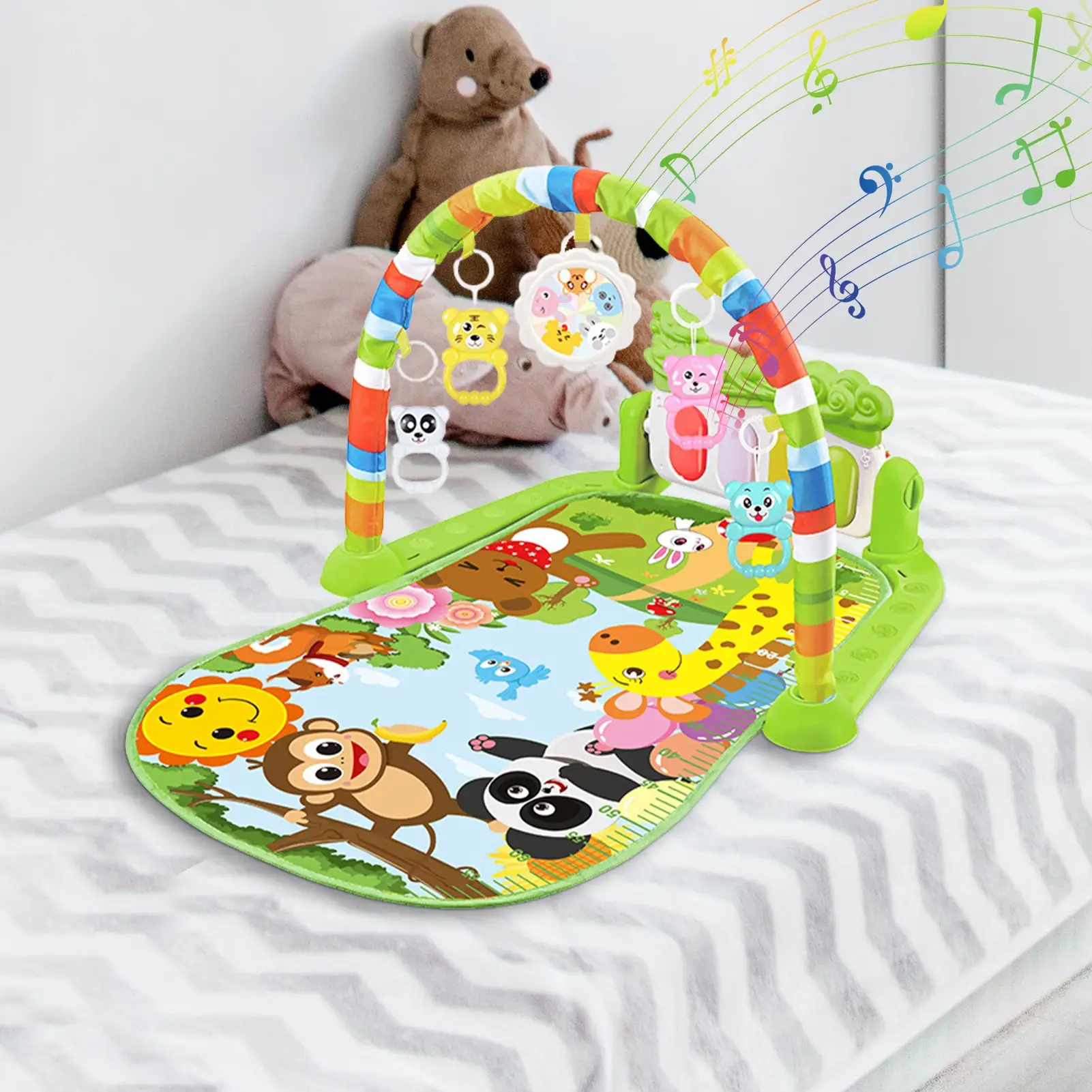 Baby Play Mat Fitness Frame Foot Piano With Light Music Pendant Baby Play Blanket Baby Toys With Musical Nursery Rhymes
Baby Play Mat Fitness Frame Foot Piano With Light Music Pendant Baby Play Blanket Baby Toys With Musical Nursery Rhymes
