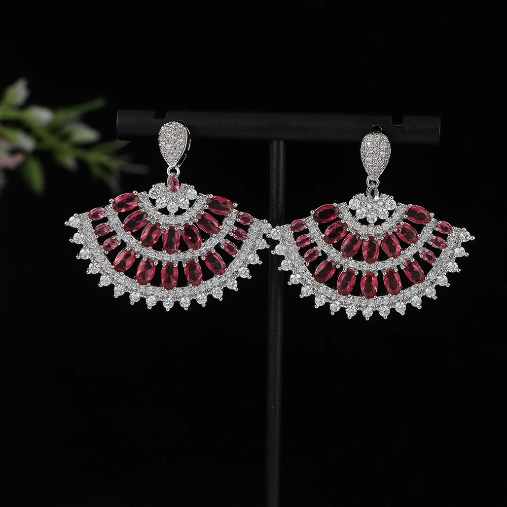 Luxury Irregular Sector Fan Earrings For Women Wedding Cubic Zirconia CZ DUBAI Bridal Earring Jewelry Accessories E1198
Luxury Irregular Sector Fan Earrings For Women Wedding Cubic Zirconia CZ DUBAI Bridal Earring Jewelry Accessories E1198