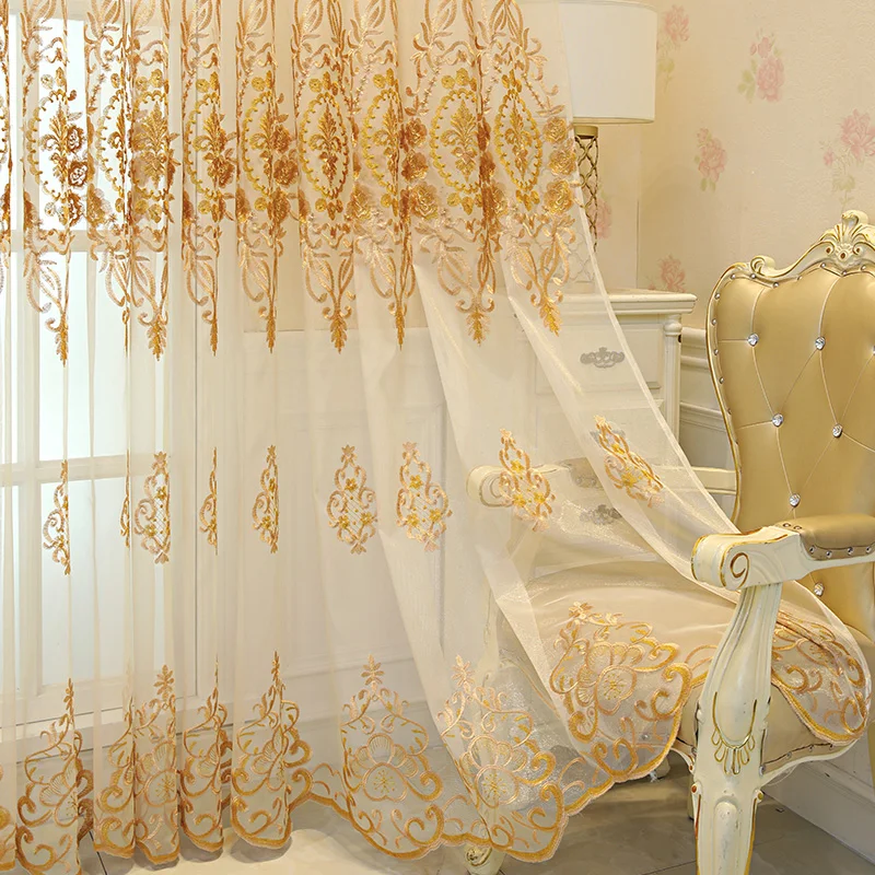 European Villa Luxury Embroidered Blue Tulle Curtain For Living Room Bedroom Gold Rose Embroidery Lace Sheer Panel Custom #4
European Villa Luxury Embroidered Blue Tulle Curtain For Living Room Bedroom Gold Rose Embroidery Lace Sheer Panel Custom #4