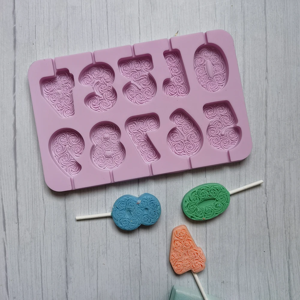

New Pattern number Silicone Lollipop mold Cake Decorating Tools 3D Snack Tool For Same as Snack Party Kitchen Tools Bakeware
