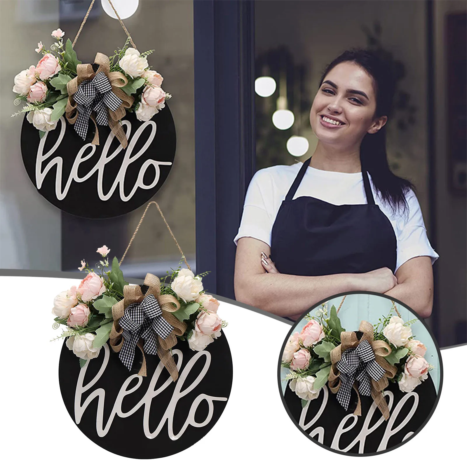 Декоративная тарелка на дверь, имитация цветка, настенное украшение для дома, венок, знак приветствия, входная дверь 
Декоративная тарелка на дверь, имитация цветка, настенное украшение для дома, венок, знак приветствия, входная дверь