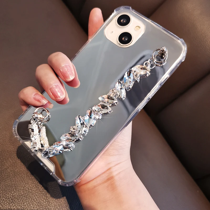 Strap for IPhone 13 Pro Max Beauty Mirror Protective Cover For IPhone 11 12 13 Mobile Phone Case Shell Mirror Crystal Bracelet
Strap for IPhone 13 Pro Max Beauty Mirror Protective Cover For IPhone 11 12 13 Mobile Phone Case Shell Mirror Crystal Bracelet
