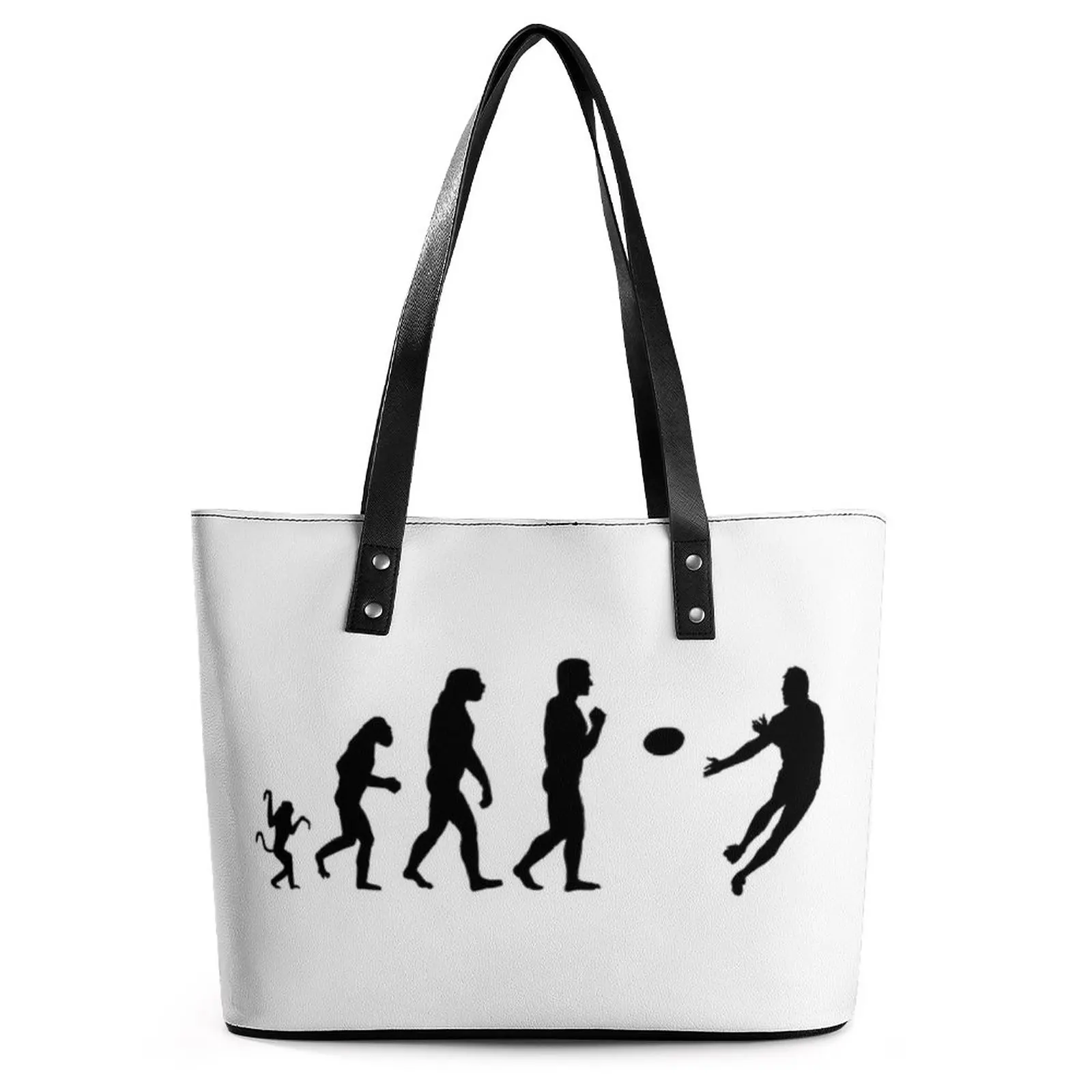 

Rugby Evolution Handbags Lady Football Game Union Six Nations Tote Bag Stylish Grocery Shoulder Bag Graphic Design Shopper Bags