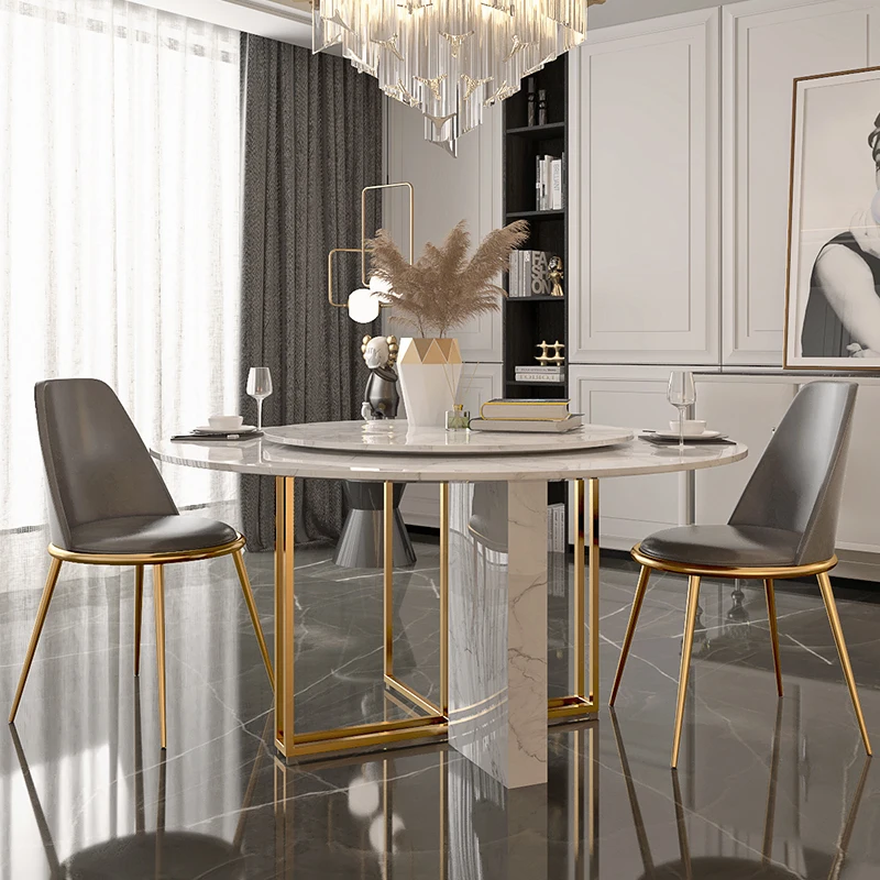 Italian minimalist marble dining table and chair combination round modern light luxury small family round table
Italian minimalist marble dining table and chair combination round modern light luxury small family round table