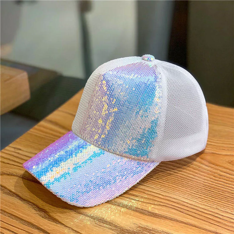 Shiny Sequins Baseball Cap For Women Summer Colorful Sequined Mesh Breathable Caps Korean Street Girls Hip Hop Hats Ins Hipster 
Shiny Sequins Baseball Cap For Women Summer Colorful Sequined Mesh Breathable Caps Korean Street Girls Hip Hop Hats Ins Hipster