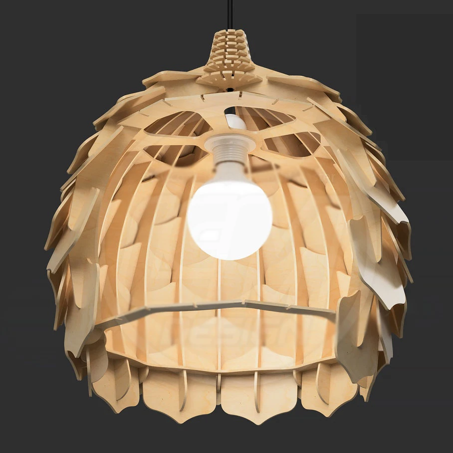 Pendant Pinecone Lamp Template Laser Cut Vector Files Layouts Model CDR/DXF/SVG/AI/EPS for CNC |